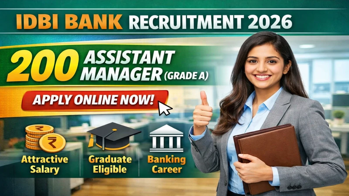 IDBI Bank Junior Assistant Manager (JAM) Recruitment 2026 - Apply Online for 1100 Posts